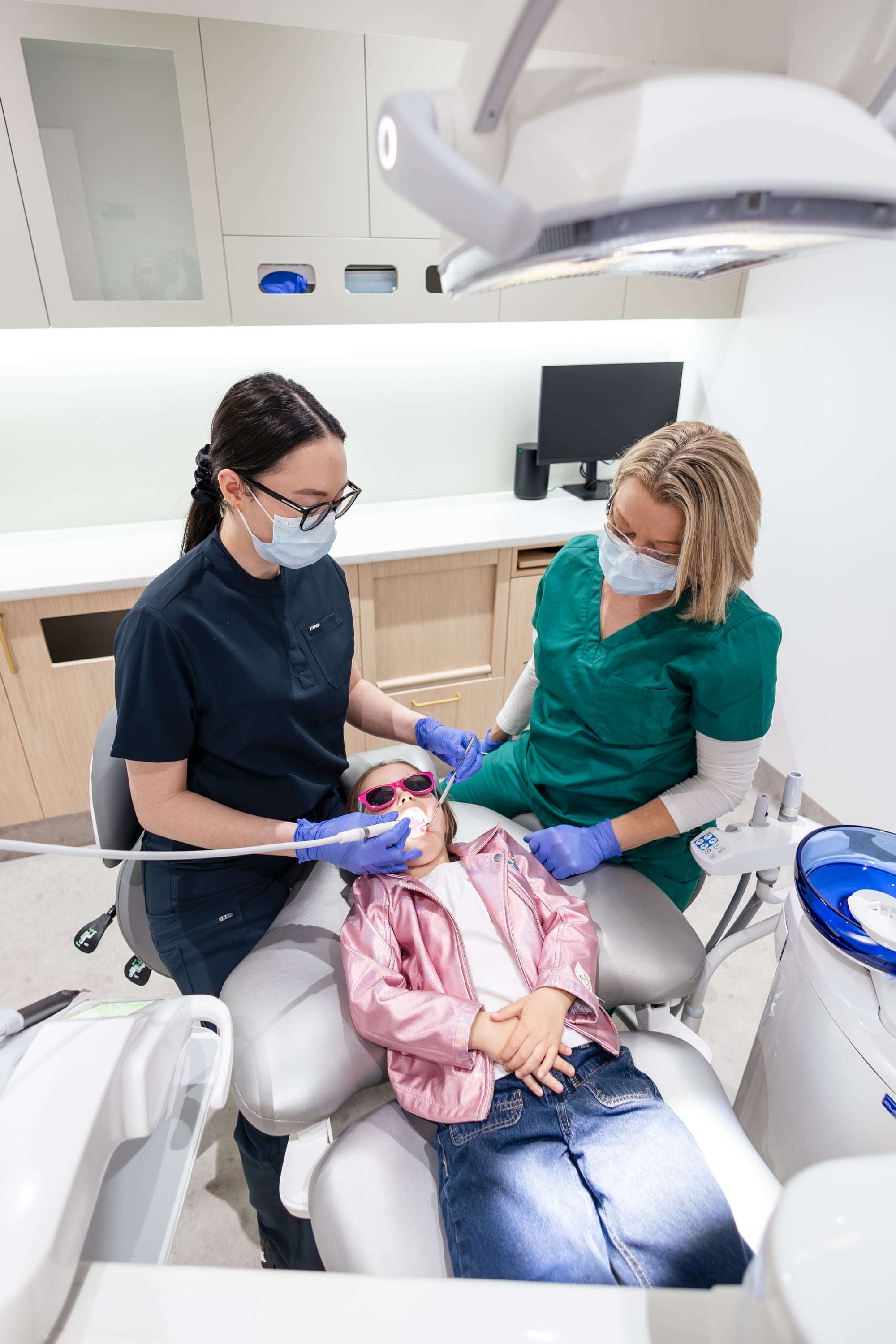 Warm dental reception desk at Joyner Family Dental