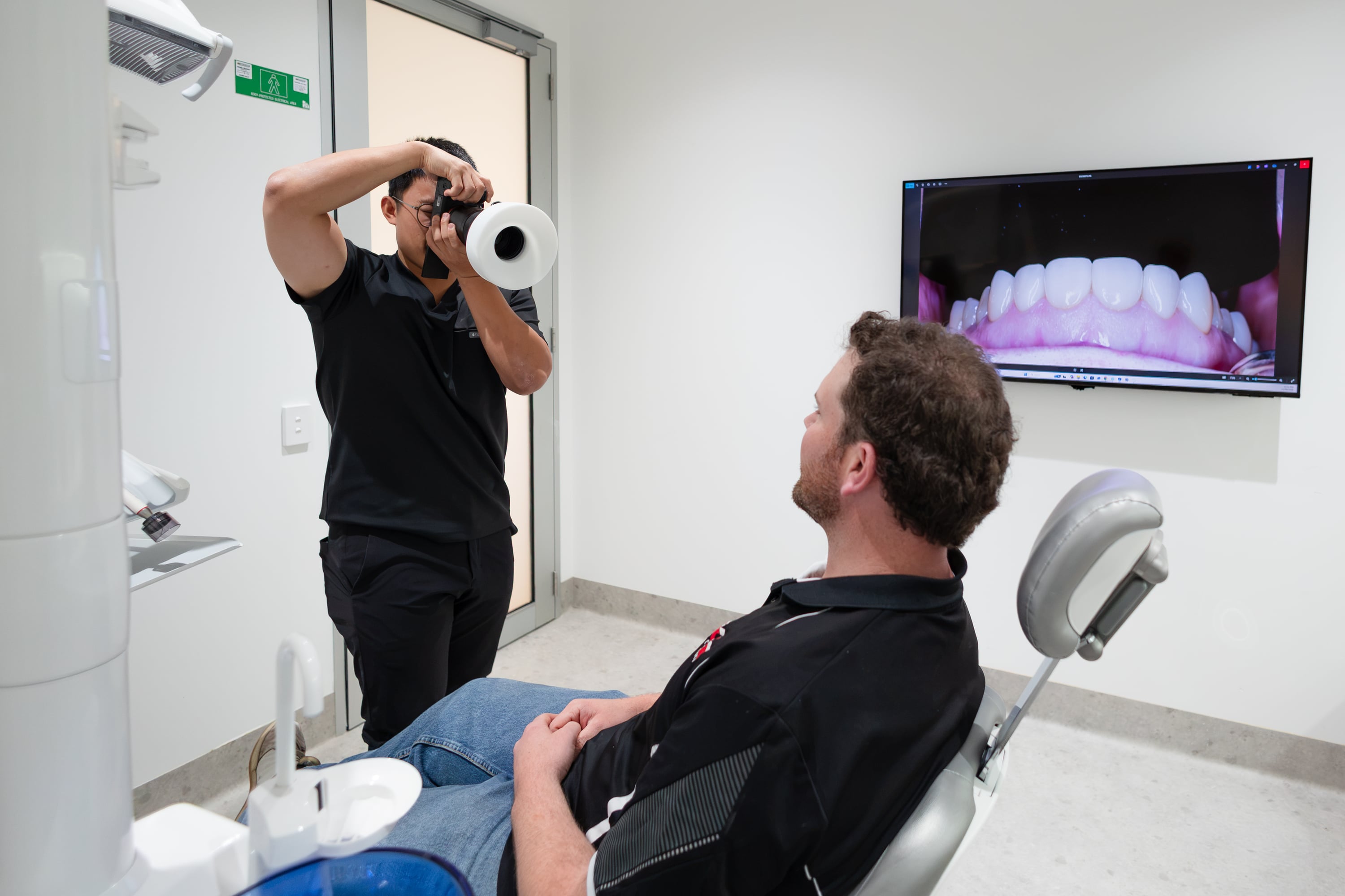 Dental team reviewing a restorative treatment plan