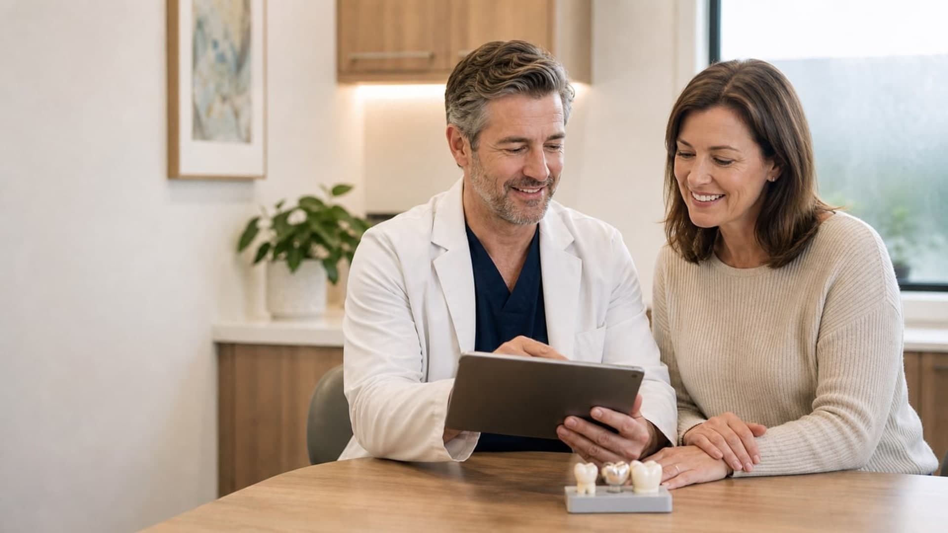 Dentist reviewing root canal treatment planning with a patient at Joyner Family Dental