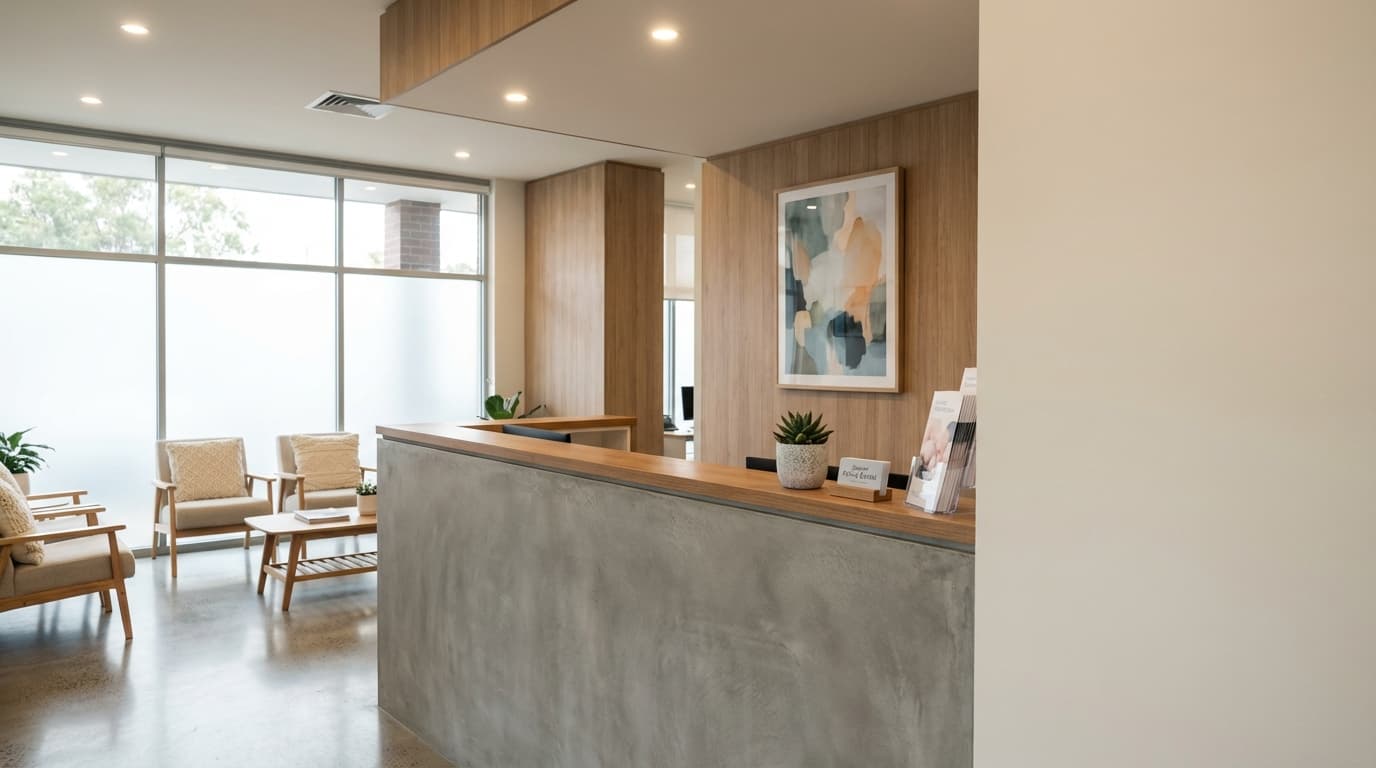 Bright reception area at Joyner Family Dental with natural light